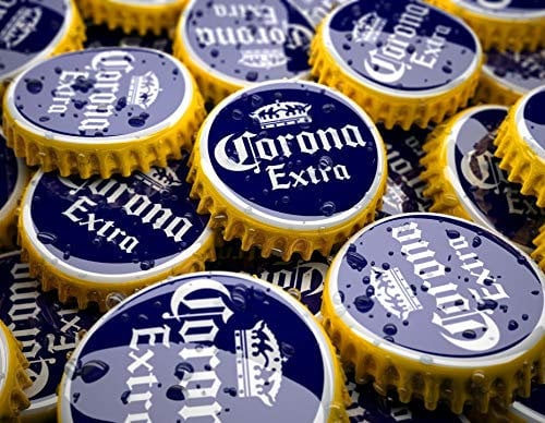Vintage Advertising Wall Tin Plaque 20x15cm - Pub Shed Bar Man Cave Home Bedroom Office Kitchen Gift Metal Sign - Corona Extra Beer Mexico Lids Bottle Top