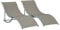 Outsunny 2er Set Sonnenliege Gartenliegen Stoffliege Relaxliege ergonomisch Aluminium Texteline Hellgrau 165 x 61 x 63 cm