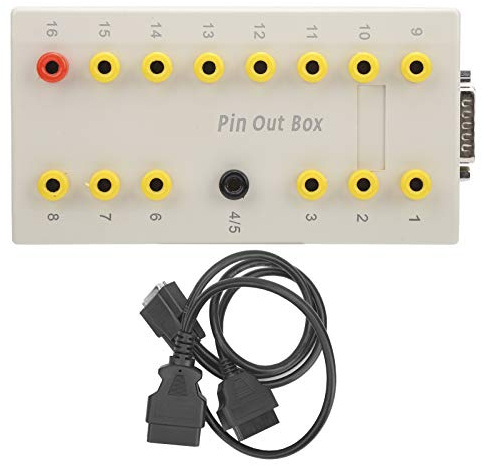 OBD Pin Out Box,OBD2-Breakout-Box ABS OBD2-Pin-Out-Box mit Diagnosekabelsatz Abdeckung Alle Testpunkte Autodiagnose-Tool