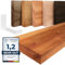 LAMO Manufaktur Wandregal Holz Gerade | Regal Farbe: Dunkel | mit weißem Industrial Regalträger | 120 cm