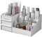XIOU Makeup Desk Organizer with Drawers - Countertop Organizer for Cosmetics, Vanity Holder for Lipstick, Brushes, Lotions, Eyeshadow, Nail Polish and Jewelry (White)