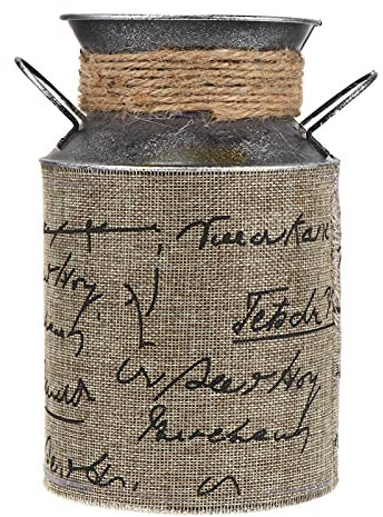 Cabilock 1 Pc Cubo De Hojalata De Arpillera Escritorio Floreros Jarrón Shabby Chic Lata De Leche Antigua Cubo De Flores Rústico Olla De Cubo Francés Florero De Hierro Planchar Antiguo