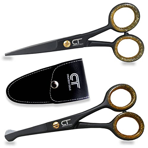 CT Schnurrbart & Bart Schere Set - Präzises Gesichtsohr Nase Haar Schneiden Grooming Trimmen Kleine Schere Schere für Männer (Kleine Trimmschere Set)