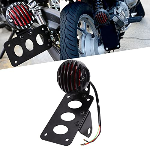 JMTBNO Motorrad LED rotes Bremslicht Rücklicht für Heckkotflügel Kennzeichen Universal Modified Retro