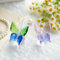 H&D Hyaline&Dora 2 Pack of Handmade Crystal Flying Butterfly Paperweight,Cute Glass Collection Ornament Animal Figurine for Home Decor