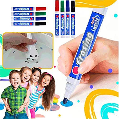 CENPENYA Magical Water Painting Pen, Water Doodle Pens, Erasable Floating Pen Colouring Pens Interesting Markers with Ceramic Spoon for Kids Adult Games (Size : 8PCS-B)