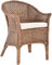 Rattan-Sessel Natur Esszimmersessel Korb-Sessel Rattansessel Rattanstuhl mit Armlehnen Flechtsessel (Vintage Braun mit Polster)