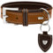 HUNTER Tara Hundehalsband, Leder, Juchtenleder, belastbar, witterungsbeständig, 75 (XL), Cognac/Dunkelbraun