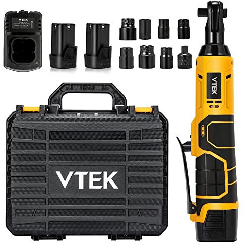 VTEK 3/8 Inch Cordless Ratchet Wrench 16.8V Ratchet Wrench 400 RPM Electric Ratchet Wrench