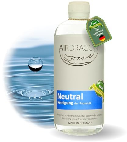 AIRDRAGON® NEUTRAL - Premium katalytischer Raumduft OHNE künstliche Duftstoffe - 200ml natürlicher Raumduft mit naturreinem ätherischem Duft-Öl für jede katalytische Lampe - Made in Germany
