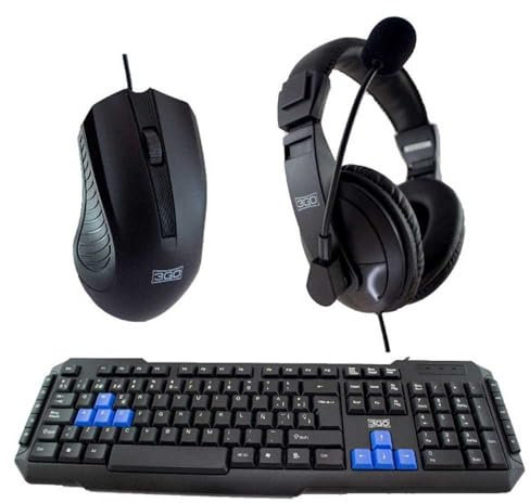 Pack Gaming 3GO COMBODRILEH2 QWERTY Español Negro Multicolor