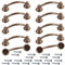 AERZETIX - C41614 - Juego de 10 tiradores para mueble vintage distancia entre ejes 64mm - antiguo puerta armario alacena cajón decoración interior cocina salón - en metal - acabado cobre envejecido