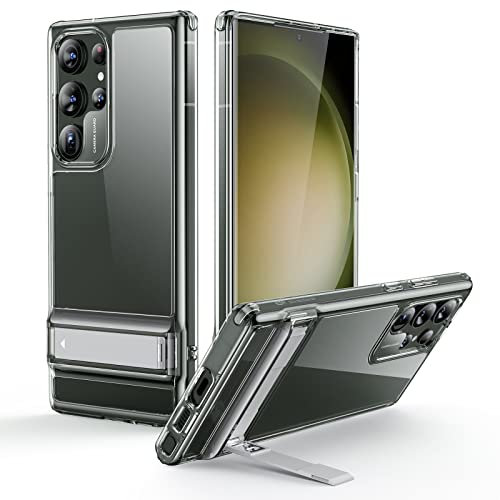ESR for Samsung S23 Ultra Case, 3 Stand Modes, Military-Grade Drop Protection, Supports Wireless Charging, Boost Kickstand Case, Clear
