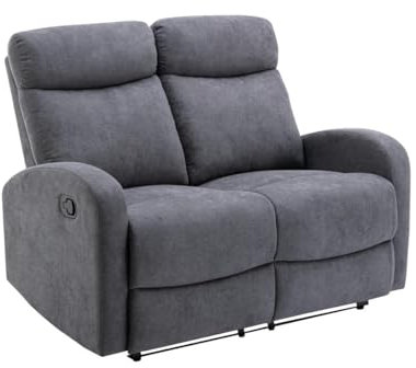 Vente-unique - Relaxsofa 2-Sitzer - Stoff - Grau - Evelyn