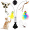 Interaktives Katzenspielzeug Intelligenz Katzen Spielzeug Katzenangel Stabil mit Federn Simucatstick Kätzchen Zauberstab Spielzeug Fliegender Vogel Cat Toys Mit Saugnapf für Kleine Große katzen (C)