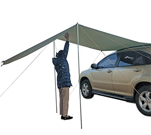 YUJIANHUAA Dachzelt Dachzelt Auto Dachzelt Autodachzelt,Motor Tarp Van Sonnensegel,Wasserdichtes,Reißfestes Auto-Camping-Zelt,für Verschiedene SUV-Modelle (440x200cm(173x78))