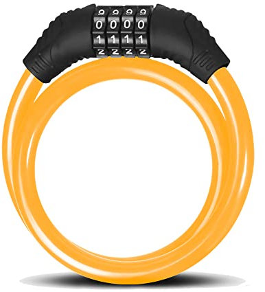 Beeper - Diebstahlsicherung für Elektroroller & Fahrrad, personalisierbar, Farbe – Gelb, Länge – 60 cm