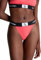 Calvin Klein Slip Bikini Donna Cheeky High Rise Bikini con Fascia con Logo, Rosa (Calypso Coral), XS
