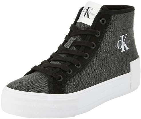 Calvin Klein Jeans Baskets Vulcanisées Femme Compensées, Multicolore (Black/Stormfront), 39