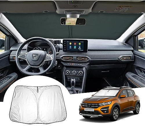 GAFAT Dacia Sandero 3/ Sandero Stepway III/Dacia Jogger 2021-2024 2025 Sonnenschutz Frontscheibe Innen, Sandero 2024 Windschutzscheibe Sonnenschirm Sonnenblende, Abkühlung, UV Schutz, Sandero Zubehör