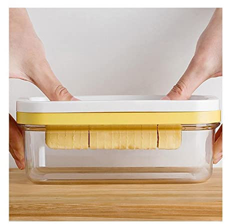 Beurrier avec Couvercle Slicer au beurre Slicer Scellé Boîte de rangement Deux-en-un Plaque de beurre Slicer à beurre avec beurre de cils scellé Conteneur de fromage frais Beurrier (Color : Three poi