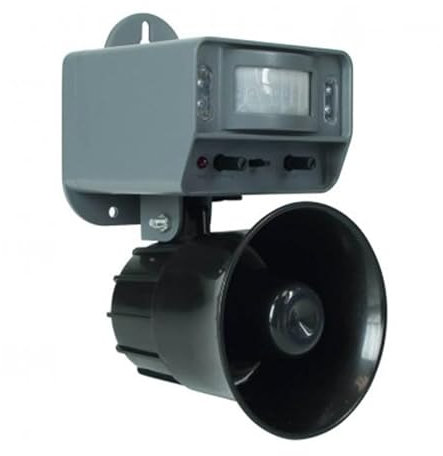 Ahuyentador de Aves ultrasonido, Resistente a la Intemperie, Varias Frecuencias Ajustables, Ideal para Proteger Cultivos y Jardines.