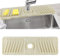 Bebester Silicone Sink Faucet Mat, Sink Splash Guard Sink Accessories Faucet Absorbent Mat for Kitchen, Bathroom, Silicone Tap Drip Tray Sink Protector (Off White)