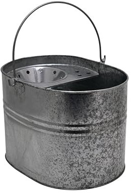 SWL 13L Heavy Duty Industrial Metal Mop Bucket – Galvanised Steel with Handle and Strainer for Home, Office & Commercial Cleaning | Durable, Rust-Resistant Bucket for Efficient Use