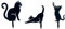 abc HOME | Gartenstecker Katzen | Silhouette | Metall | 3er Set