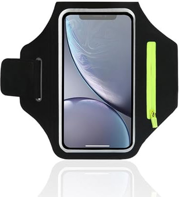 Sportarmband Mit Kopfhörer Tasche, Handyhalterung Joggen Mit Kopfhörer Tasche Running Armband für iPhone 14 Pro Max/14 Pro/13 Pro/12/11/XS/8 Handytasche für Joggen Running Bis zu 6,9