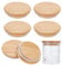 NBEADS 6 Pcs Mason Jar Bamboo Lids, 85mm Circle Bottle Caps with Silicone Sealing Reusable Sealer Jar Covers for Wide Mouth Mason Jars
