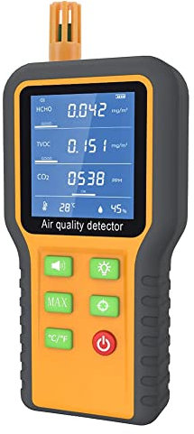 Yuattory Air Quality Monitor Formaldehyde Detector TVOC/Temp./Humidity Indoor with Buzzer Prompt,Backlit Screen