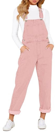 Vetinee Jumpsuit Sommer Damen Latzhose Sommer Rosa Größe Medium Passt EU Größe 38 bis EU Größe 40