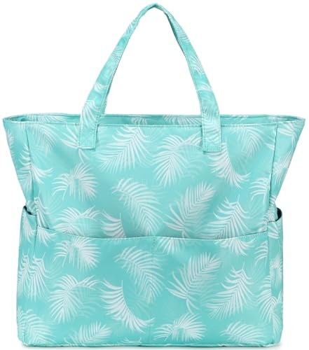 LEDAOU Große Strandtasche mit reißverschluss Damen Wasserdicht Umhängetasche Tragetasche shopper sanddicht mit Reißverschluss Pool Fitness Reisetasche familie