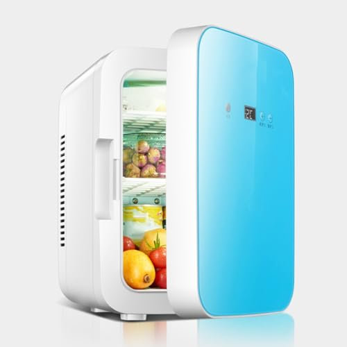 GIZNXBA Mini Frigo Portatile Elettrico 8 Litri per La Cura della Pelle, Frigorifero Portatile Frigorifero Compatto A Una Porta per Alimenti, Cosmetici, Casa E Viaggi(Color:/Blue,Size:220V)