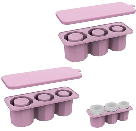 2 Pcs Silicone Ice Mold for Stanley with Lid Set, 6 Hollow Cylinder Stanley Cup Ice Mold for 30-40 OZ Glasses, Reusable Ice Cube Molds for Household Ice Making, Freezer, Ice Drink, Juice