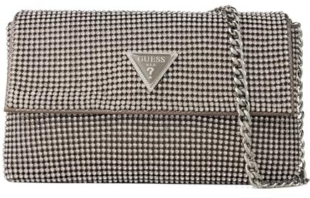 GUESS Zalina Mini Flap Clutch Silver