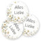 50 Aufkleber ALLES LIEBE - Blumenmotiv Rund Ø 4,5 cm, Besondere Anlässe Muttertag, Motiv-Sticker