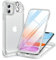 Miracase Glass Case for iPhone 11 Case 6.1-Inch, Full Body Bumper Clear Back Cover and Built-in 9H Tempered Glass Screen Protector + Camera Lens Protector (Matte Clear)