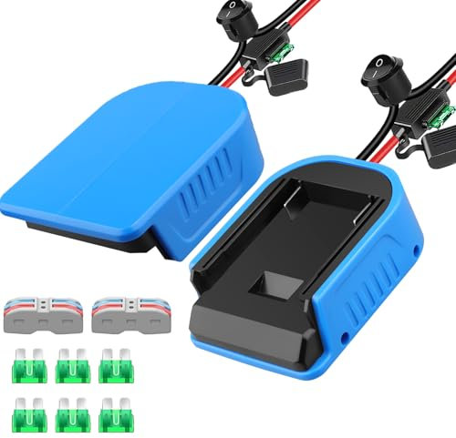 2 Packungen Power Wheel Adapter für Bosch GBA 18V Akku Power Wheels Akku Konverter mit Sicherungen & Drahtklemmen, 14AWG Draht, Stromanschluss für DIY Rc Auto Spielzeug, Robotik und Rc Truck