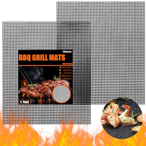 Rejilla Barbacoa, Parrillas para Barbacoa antiadherente Estera Cortable Rejilla Horno reutilizables (42 * 36cm,2)