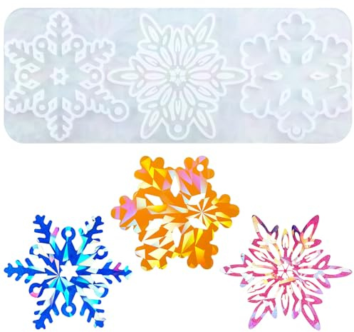 WANDIC Snowflake Molds Christmas Ornament Resin Molds for DIY Christmas Decoration and Xmas Winter Decoration