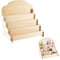 LONGHAO 4 Etagen GrußKartenstäNder PostkartenstäNder Holz Display StäNder Schlitz Holz Schmuck Display StäNder,ArtenstäNder FüR Postkarten,Aufkleber,Feiertags-Geschenkkarten (Holzfarbe)