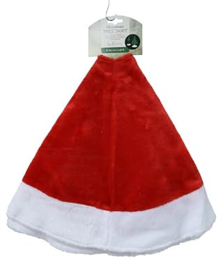 Kaemingk Weihnachtsbaumdecke 85cm - runde Unterlage für den Weihnachtsbaum - Abdeckung Weihnachtsbaumständer - Christbaumdecke Teppich Decke - Weihnachtsbaumkragen - Rot/Weiß