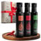 Natulio Geschenkset Bio Gewürzöle kaltgepresst - Grillen Geschenk - das perfekte Geschenk für alle Feinschmecker - Geschenkset aus Chiliöl, Gartenkräuteröl & BBQ-Öl - 3x100ml -DE-ÖKO-006