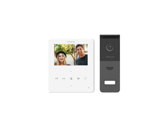 CHACON Videoteléfono con Cable de 4,3 y Pantalla táctil (4 Hilos)