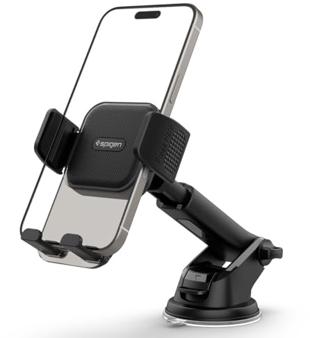 Spigen Handyhalterung Auto, Universal Magnet KFZ Halterung für Armaturenbrett und Windschutzscheibe【360° Drehbar & Starker Saugnapf】Kompatibel mit iPhone 17/16/15/14 Pro Max Air, Pixel 10 Pro Fold XL