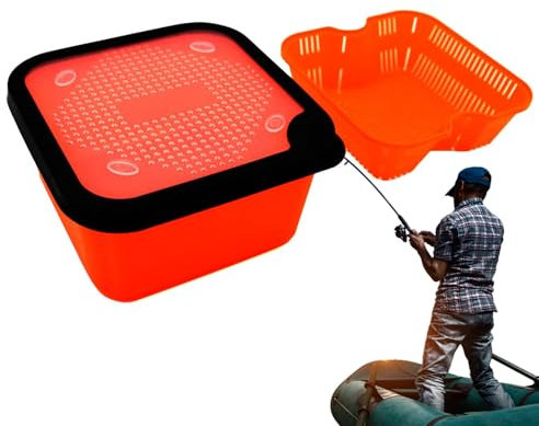 Caja de rojos, cubo de cebo para de pesca, Caja de ventilación de gusano rojo, Con marco interior, señuelo de pesca, contenedor de ventilación para equipo de pesca de carpas al aire libre
