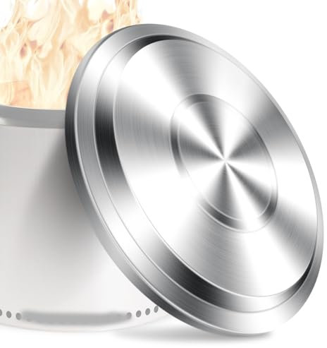 Hipiere Deckel für Solo-Herd Yukon: 68,6 cm Edelstahl-Feuerstellenabdeckung für Soloofen Yukon 1.0 und 2.0 Feuerstelle, Camping-Zubehör für Solo-Herd, Yukon und andere 68,6 cm Outdoor-Feuerstellen