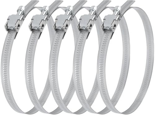 Vent Systems Abrazaderas ajustables de acero galvanizado para conductos de acero sin fin - Abrazadera de ventilación de secadora - Abrazadera de tubo para conductos de aire, automoción - Abrazaderas